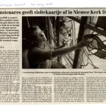 'Kunstenares geeft visitekaartje af in Nieuwe Kerk Delft' | Atelier Galerie Annemiek Punt Ootmarsum Glas & Schilder Kunst
