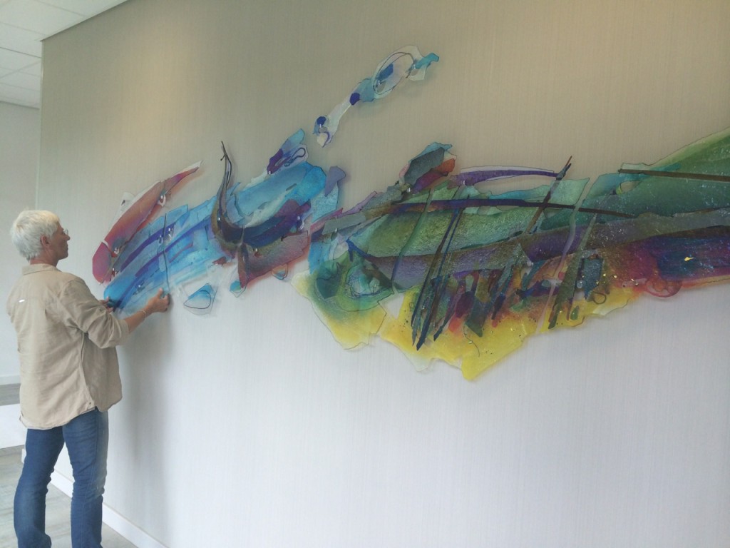 Dit kunstwerk is 7 meter breed! Te bezichtigen in het ZRTI in Roosendaal.