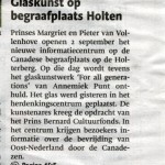 'Glaskunst op begraafplaats Holten' | Atelier Galerie Annemiek Punt Ootmarsum Glas & Schilder Kunst
