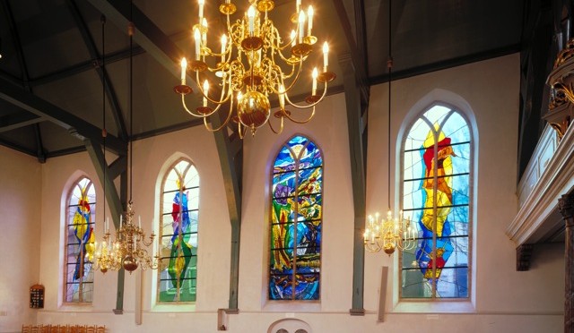 Grote- of Johanneskerk Lekkerkerk | Atelier Galerie Annemiek Punt Ootmarsum, Glaskunst en Schilderkunst
