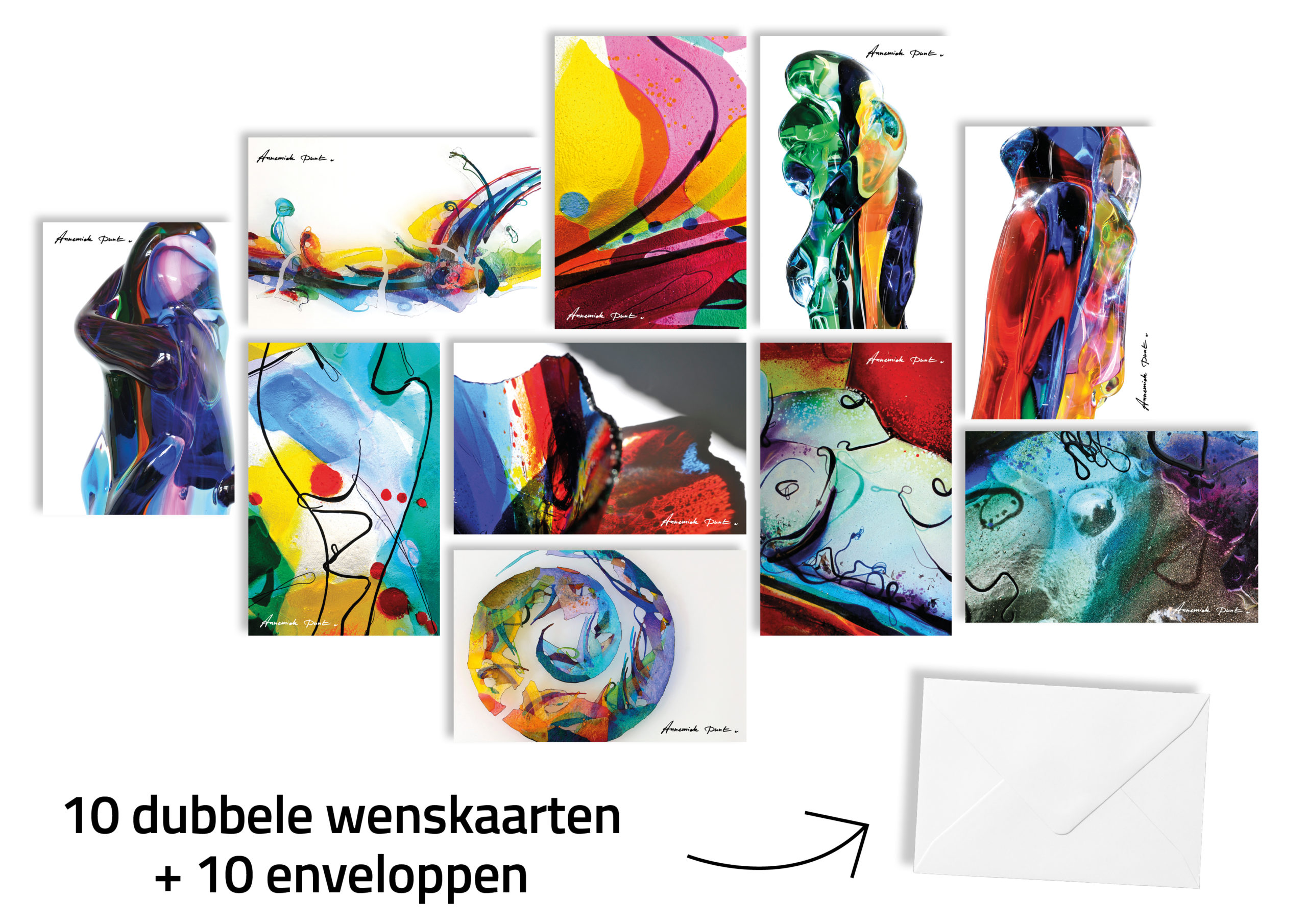 Glaskunst wenskaarten | Atelier Galerie Annemiek Punt in Ootmarsum | zie ook onze online galerie www.kunst-punt.nl