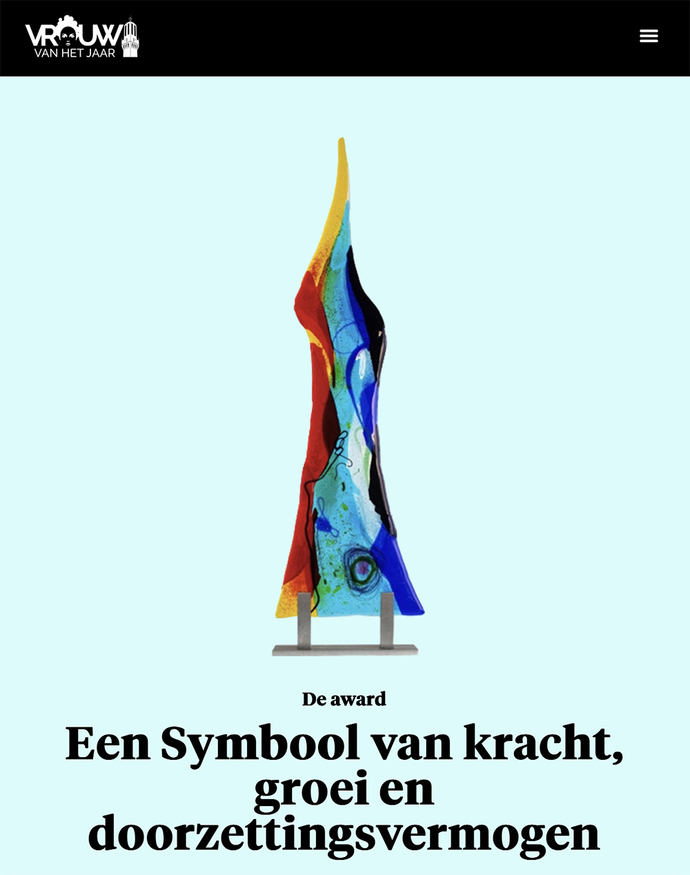 Vrouw van het Jaar Twente 2026 Annemiek Punt - Glaskunst van Annemiek Punt