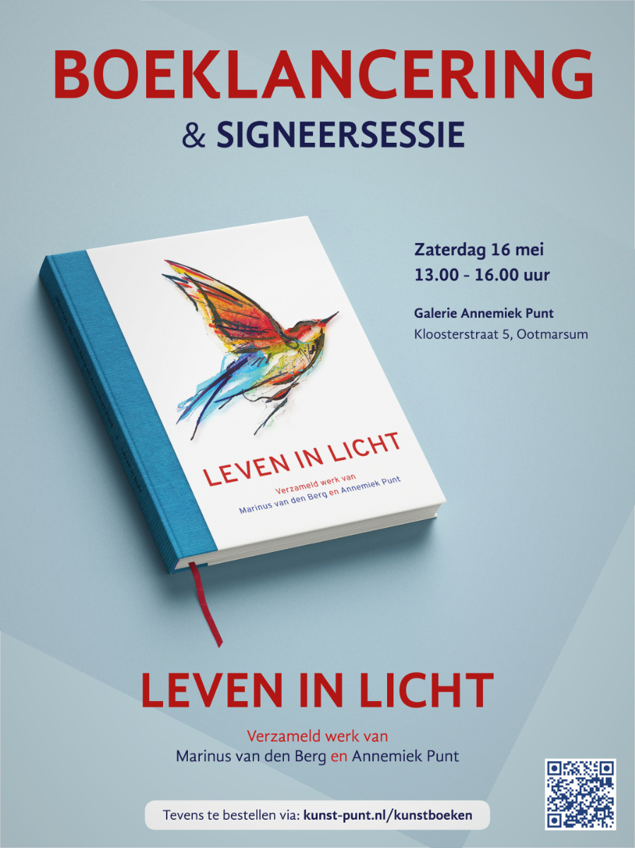 Poster boekpresentatie Marinus van den Berg Annemiek Punt